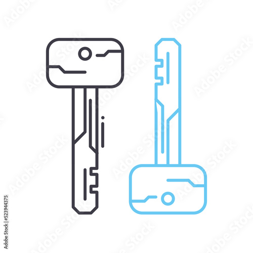 symmetic keys line icon, outline symbol, vector illustration, concept sign