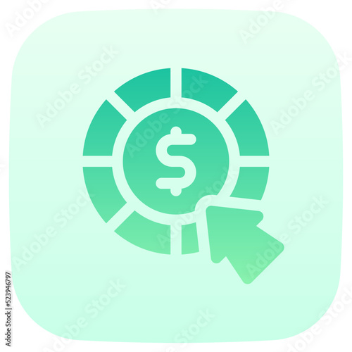 pay per click flat gradient icon