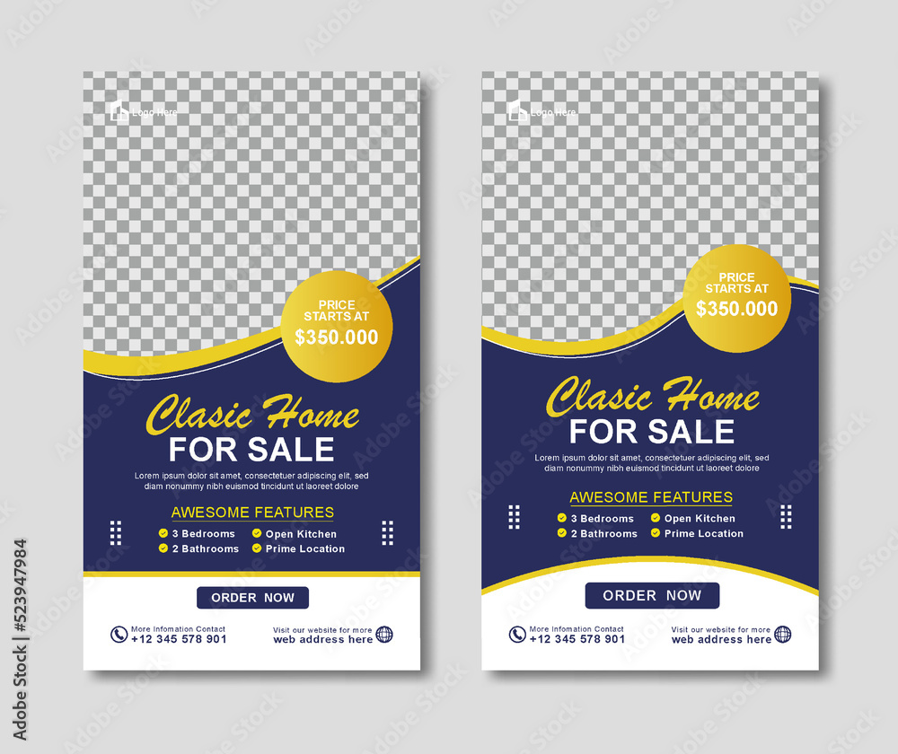 Fototapeta premium Real Estate Social Media Post Design. Real Estate or Home Sale Social Media Promotion