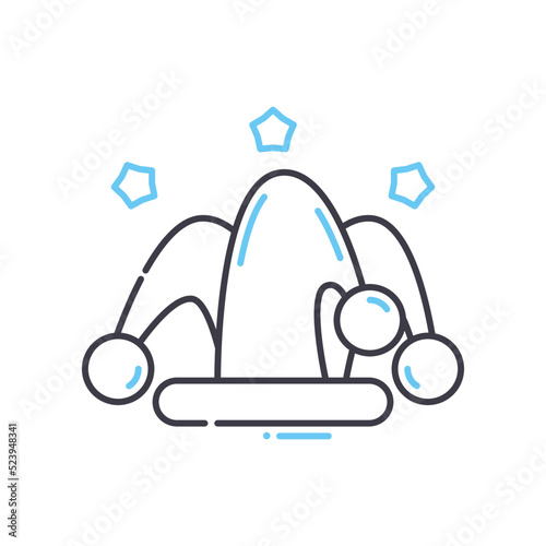 jester hat line icon, outline symbol, vector illustration, concept sign