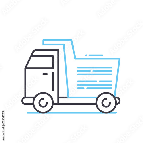 truck line icon, outline symbol, vector illustration, concept sign