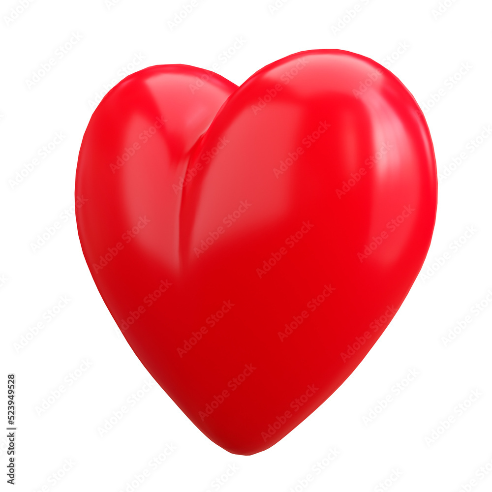 red heart 3d icon.