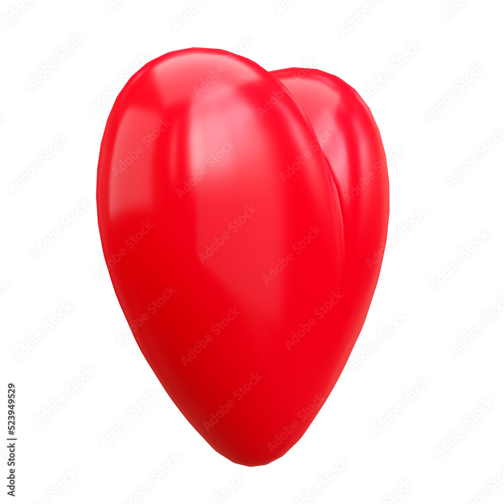 Fototapeta premium red heart 3d icon.