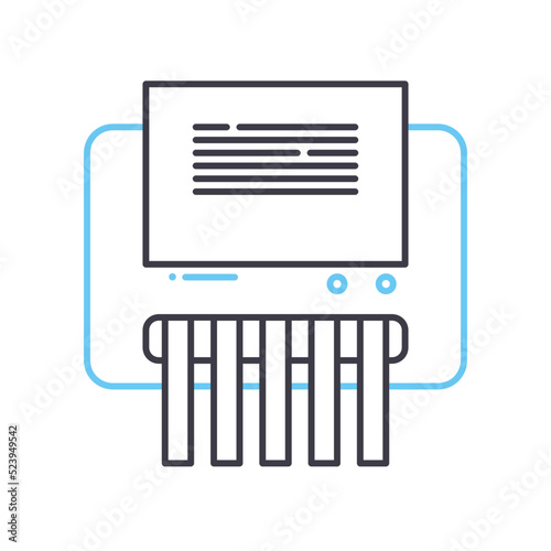 shredder line icon, outline symbol, vector illustration, concept sign