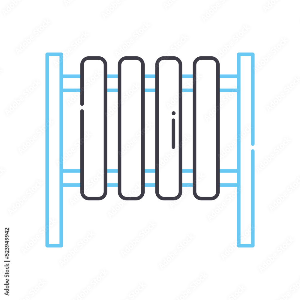 radiator line icon, outline symbol, vector illustration, concept sign radiator line icon, outline symbol, vector illustration, concept sign