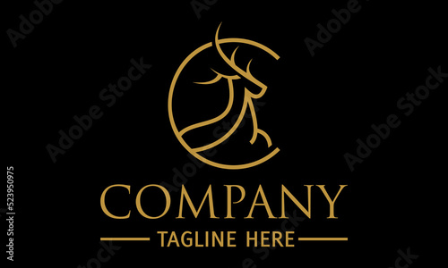 Luxury Line Art Deer Logo Design
