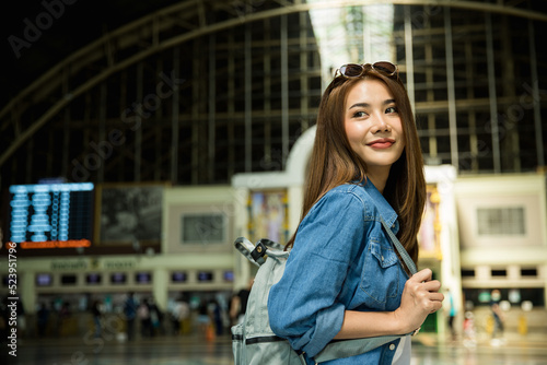 Asian lady backpacker