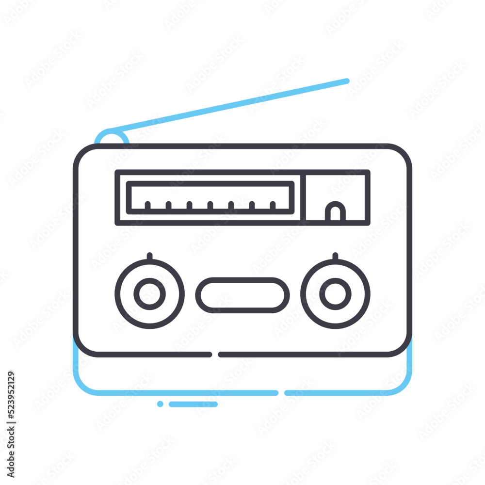 modern radio line icon, outline symbol, vector illustration, concept sign modern radio line icon, outline symbol, vector illustration, concept sign