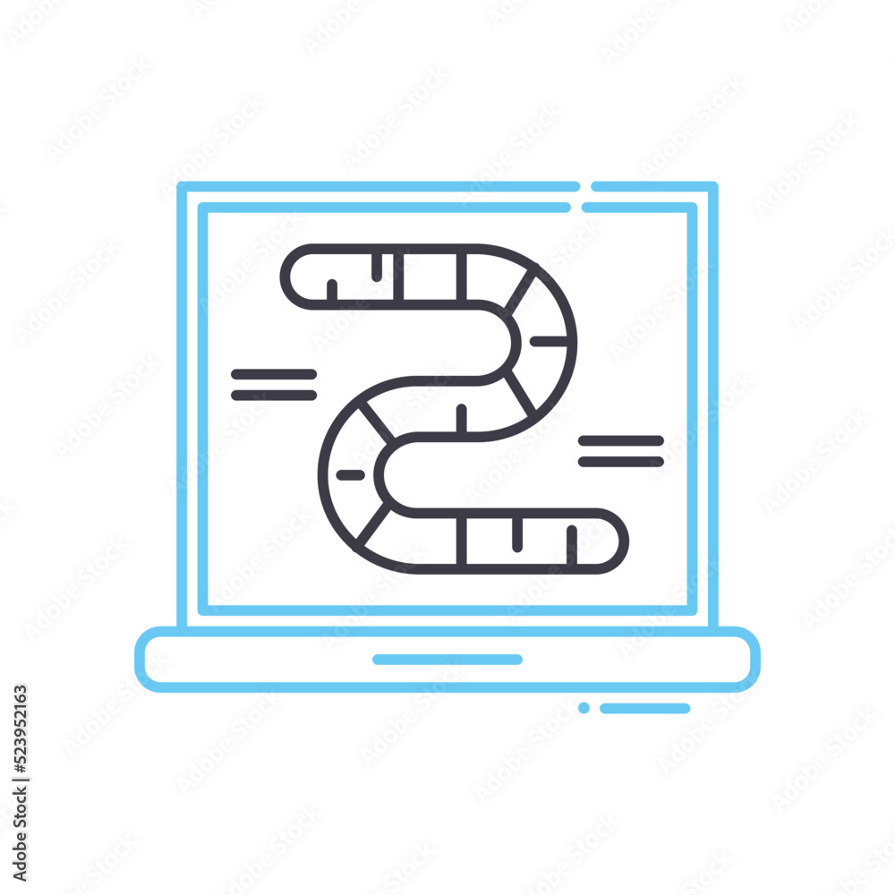 worm line icon, outline symbol, vector illustration, concept sign worm line icon, outline symbol, vector illustration, concept sign