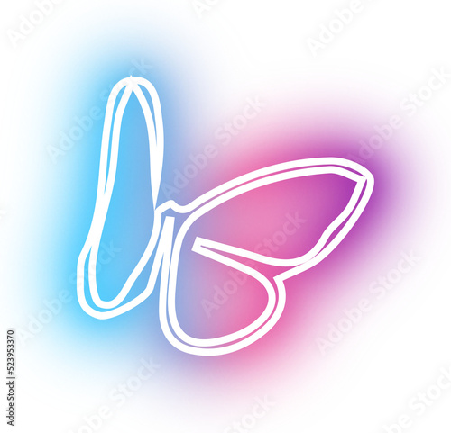 Collection of butterfly neon