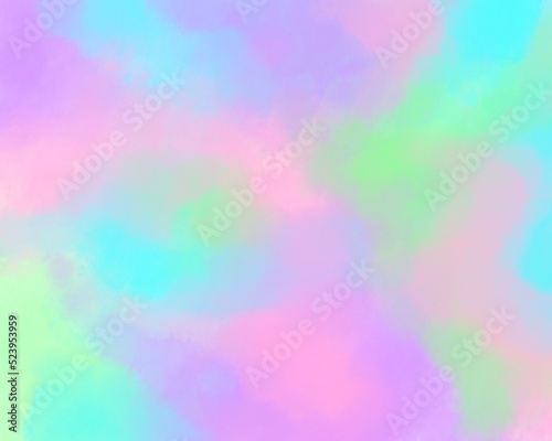 Magical colorful background of pastel clouds, pink, blue, purple, yellow, rainbow of clouds for party, babes, celebrations