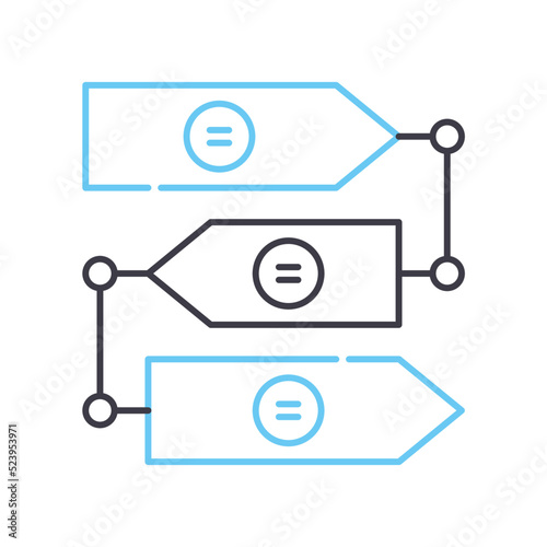 timeline chart line icon, outline symbol, vector illustration, concept sign