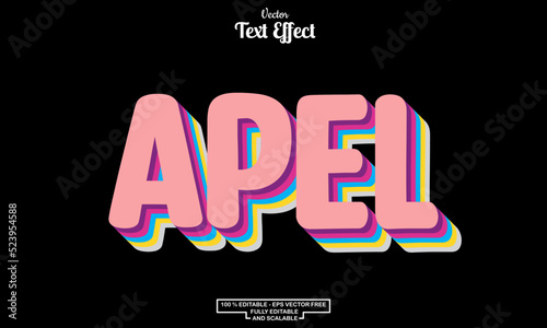 apel text cartoon style Editable Text Effect 