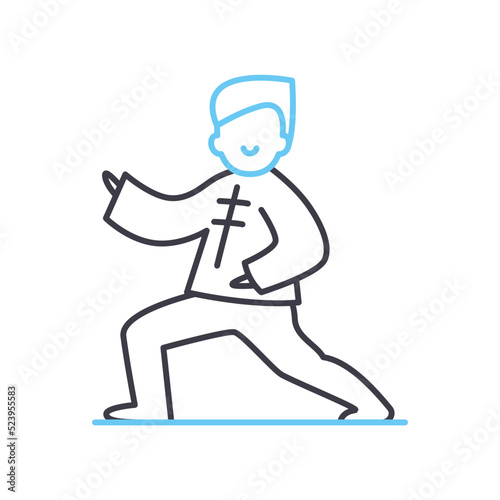 taiChi line icon, outline symbol, vector illustration, concept sign