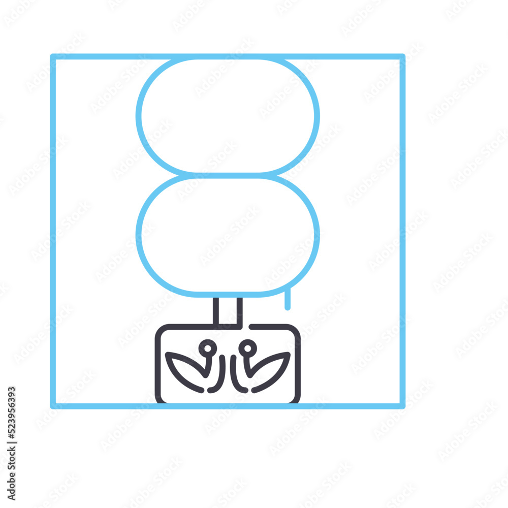 table lamp line icon, outline symbol, vector illustration, concept sign