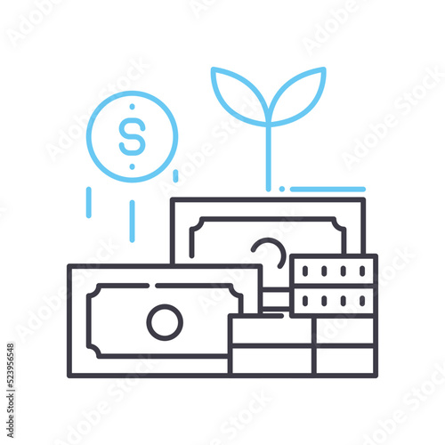money reserves line icon, outline symbol, vector illustration, concept sign