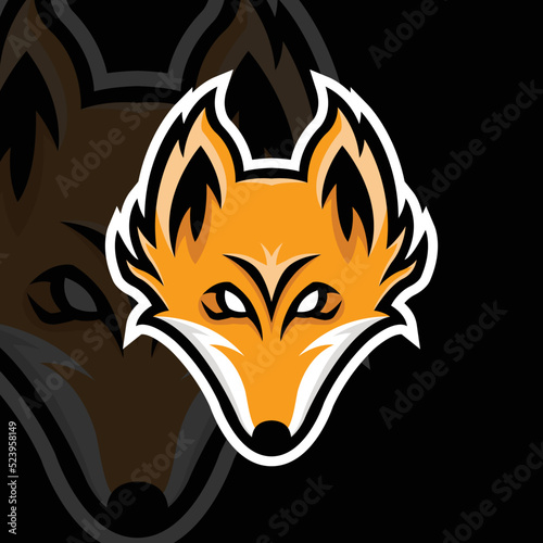 fox head mascot logo vector design template