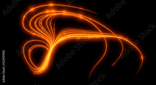 Wallpaper Mural Abstract background. Beautiful orange lines. Magic sparks. Neon swirls. Glow effect. High tech. Sci Fi technology art. Torontodigital.ca