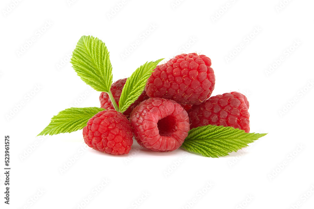 Raspberry berries isolated on white background Raspberry berries isolated on white background