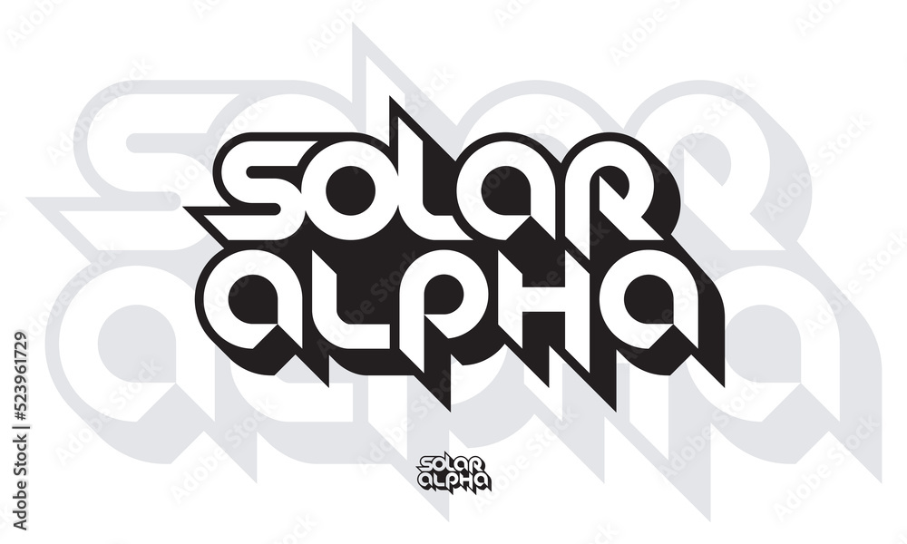 Obraz premium SOLAR ALPHA letter initial typography monogram futuristic technology logo design vector
