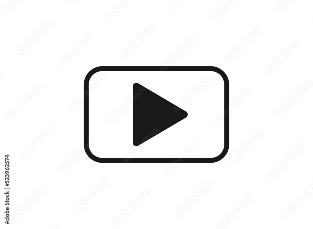 Play button icon in trendy flat style isolated on grey background. Play symbol for your web site design, logo, app, UI. Vector illustration. Play button icon in trendy flat style isolated on grey background. Play symbol for your web site design, logo, app, UI. Vector illustration.