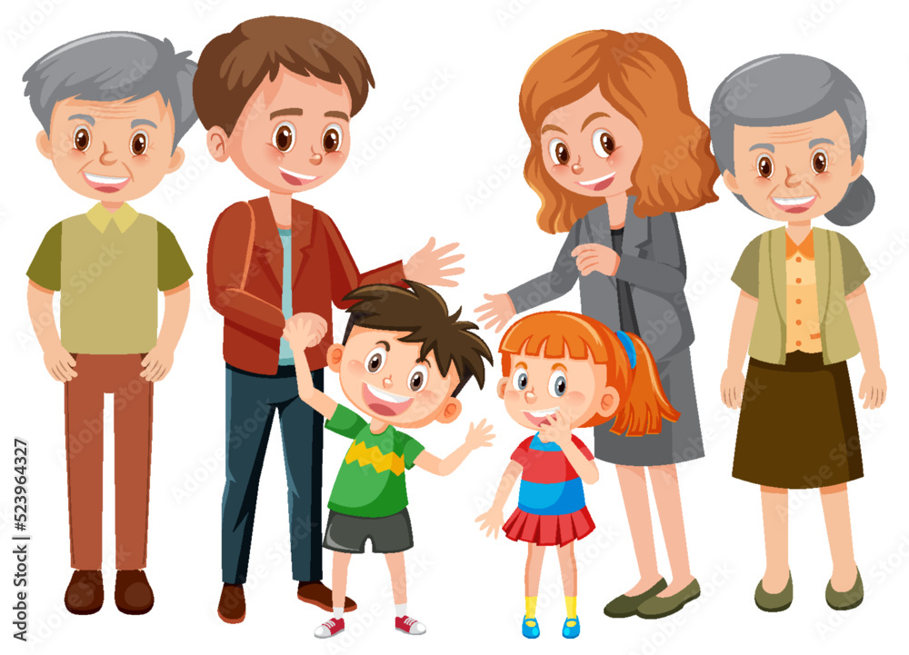 Happy family cartoon character