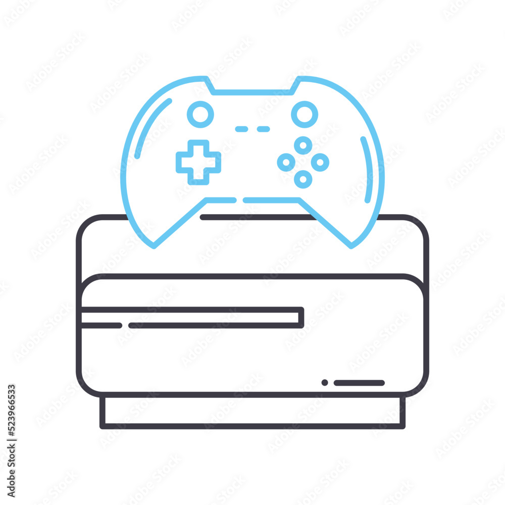 home video game line icon, outline symbol, vector illustration, concept sign home video game line icon, outline symbol, vector illustration, concept sign