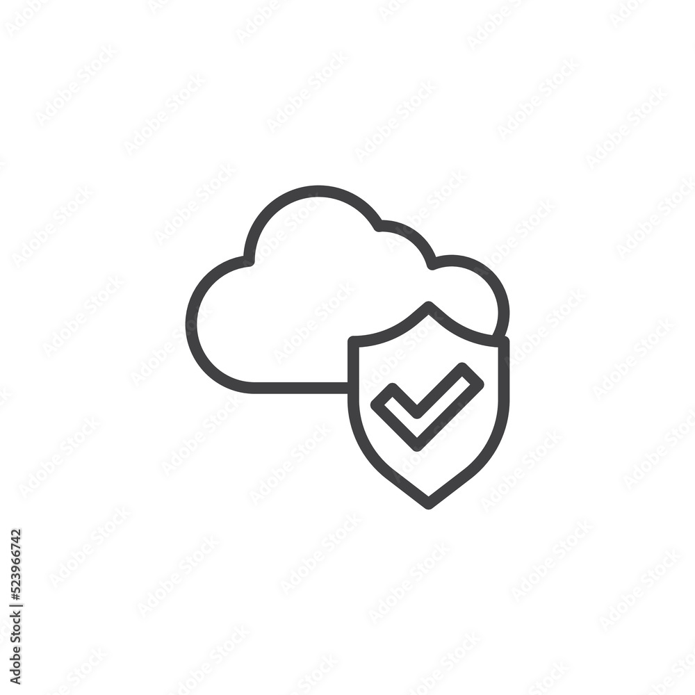 Cloud security line icon Cloud security line icon