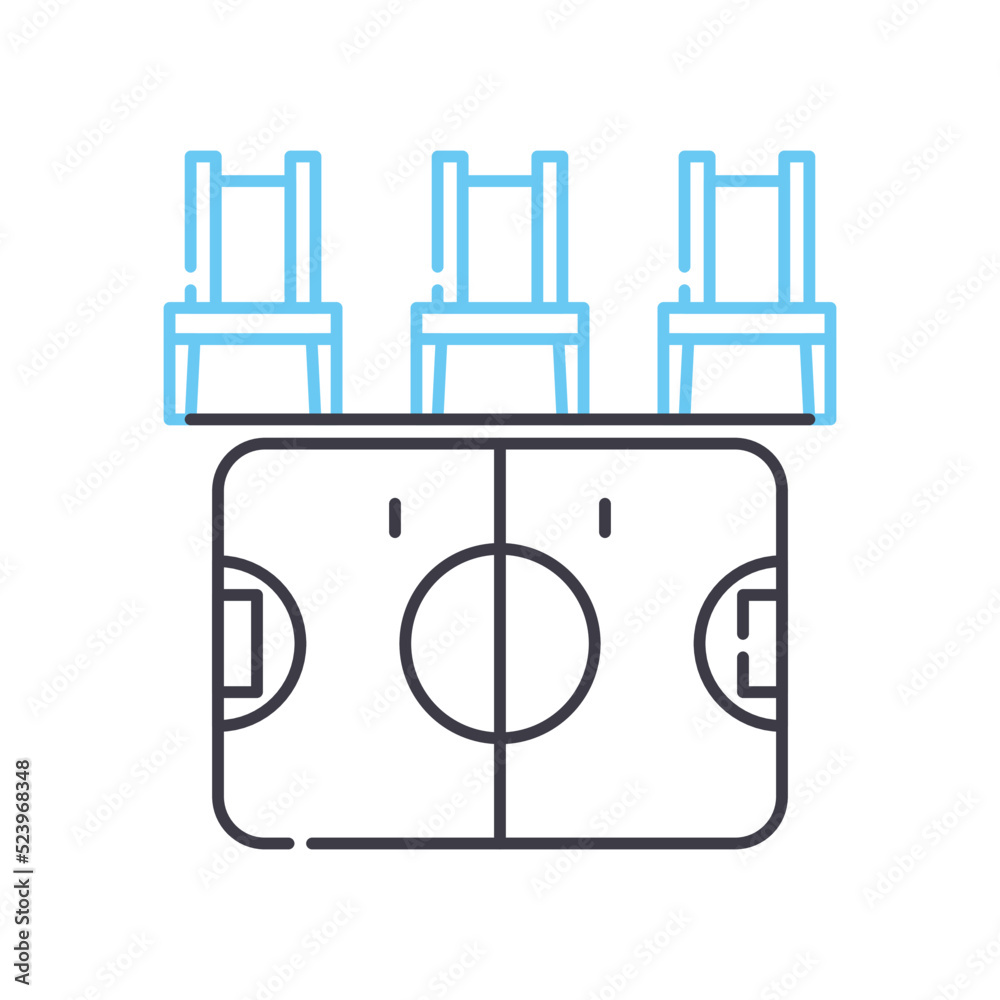 football field chair line icon, outline symbol, vector illustration, concept sign football field chair line icon, outline symbol, vector illustration, concept sign
