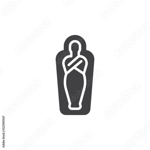 Mummy in sarcophagus vector icon