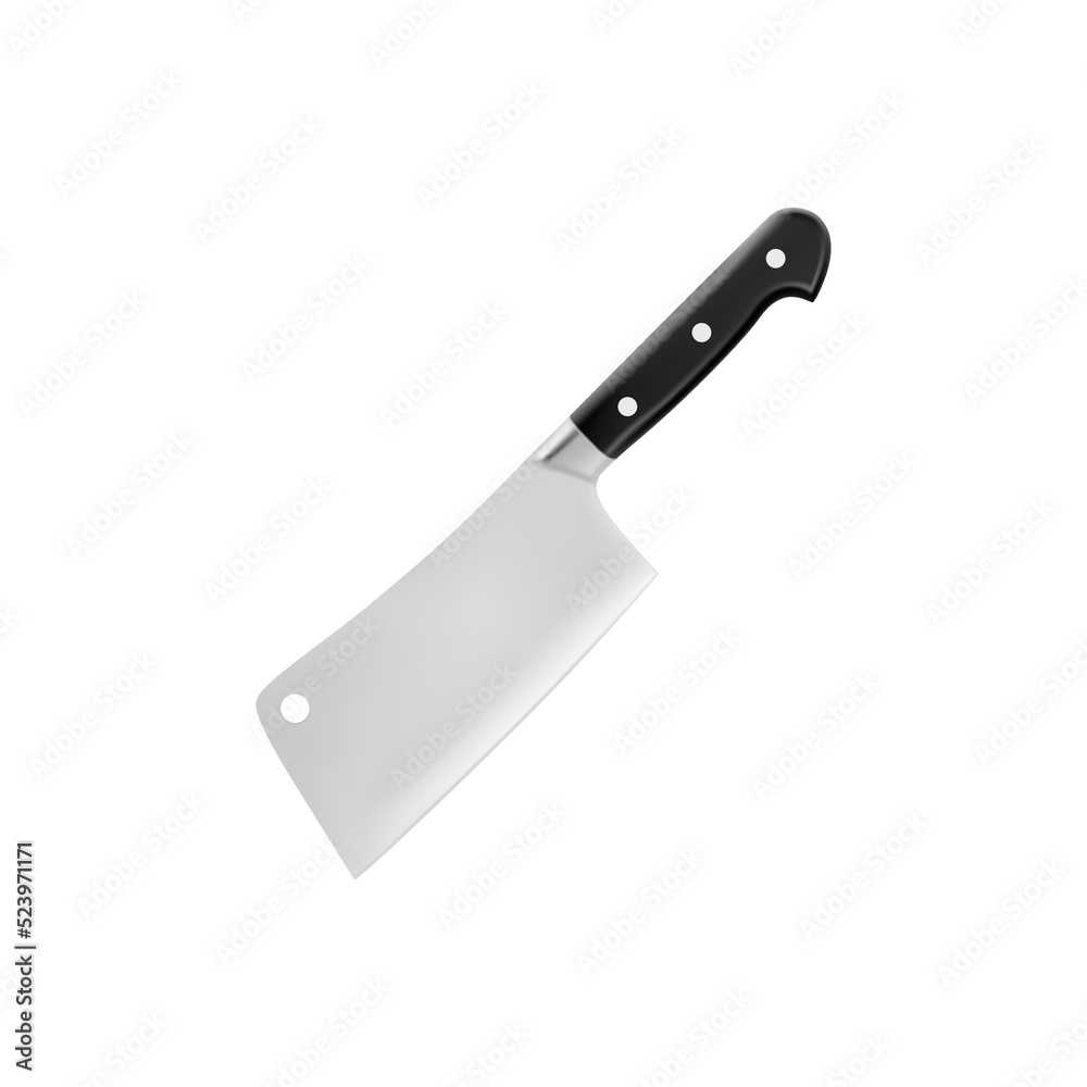 Large sharp cleaver knife kitchenware vector illustration Large sharp cleaver knife kitchenware vector illustration