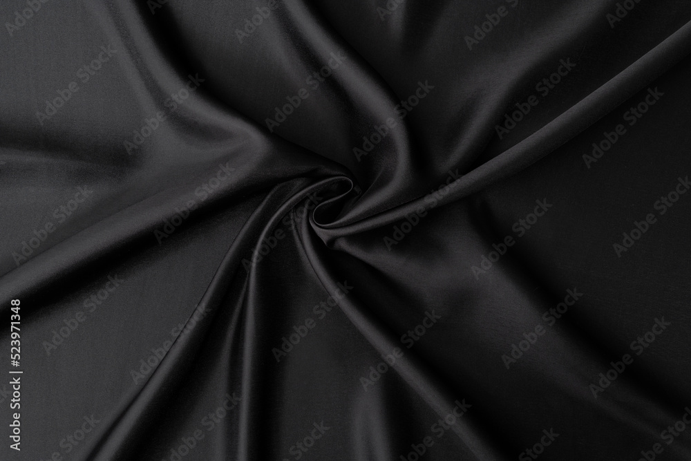 Fototapeta premium Close up of black silk background