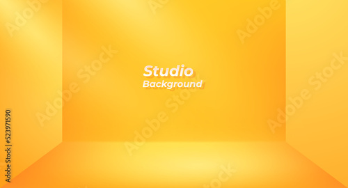 Simple yellow studio vector background. Template mock up for display or montage of product.