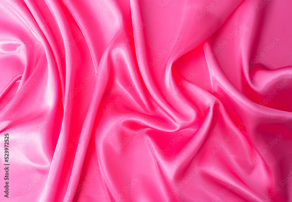 Obraz premium Close up of pink silk background