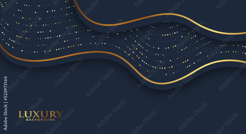 Elegant Black Luxury background concept with dark gold and glitter texture.