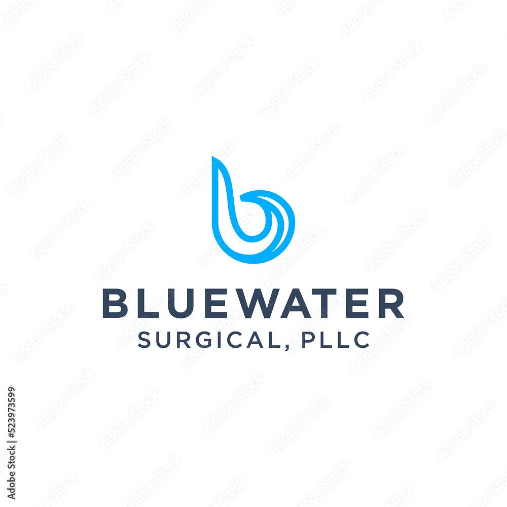 Initial B with Wave For Surfing Logo Vector Modern Minimalist Initial B with Wave For Surfing Logo Vector Modern Minimalist