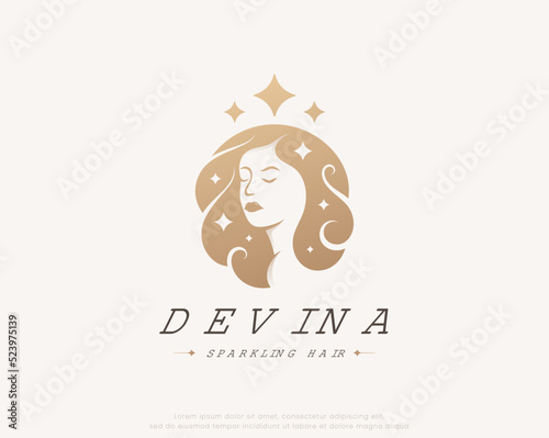 luxury beauty hair salon logo design
