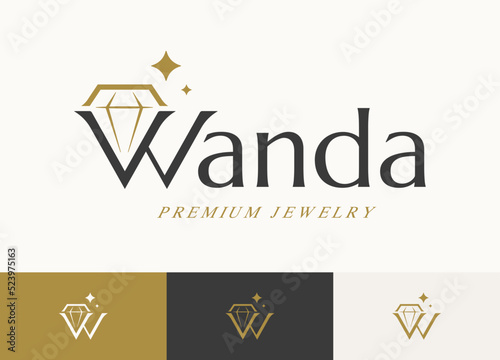 luxury shining diamond logo design