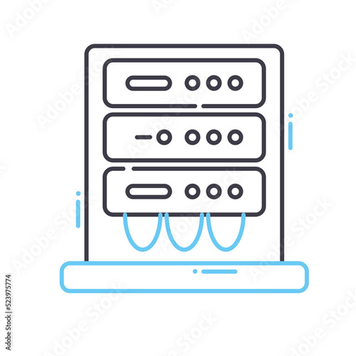 main server line icon, outline symbol, vector illustration, concept sign