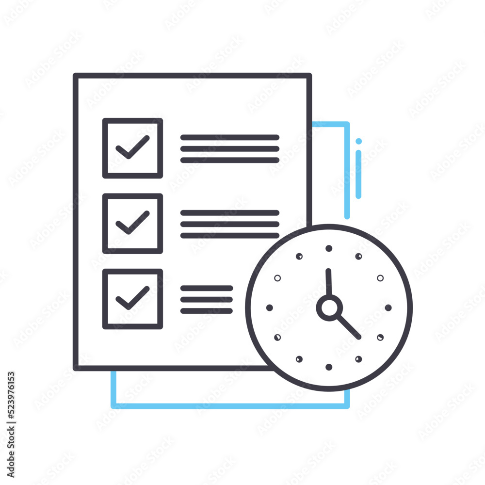 planning line icon, outline symbol, vector illustration, concept sign planning line icon, outline symbol, vector illustration, concept sign