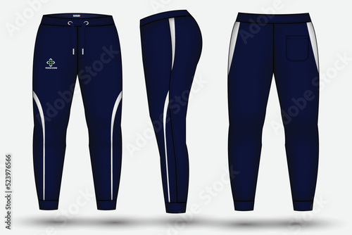 Trouser design template for technical fashion illustration and trousers pant design for Sweatpants design and mockup