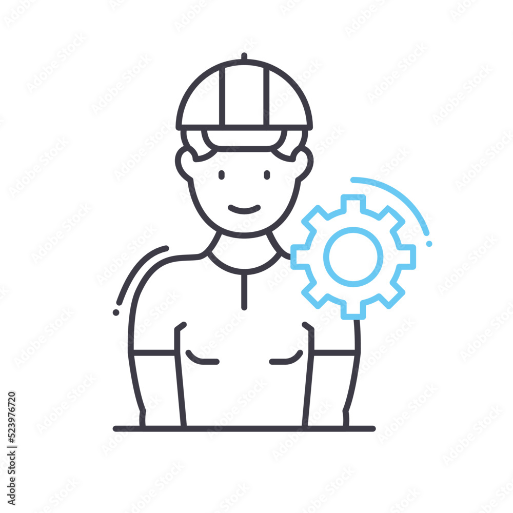 technician professional line icon, outline symbol, vector illustration, concept sign