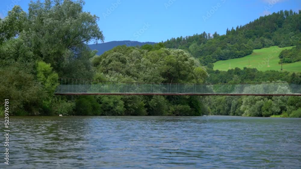 Beautiful bridge crossing a small river in countryside of Slovakia
