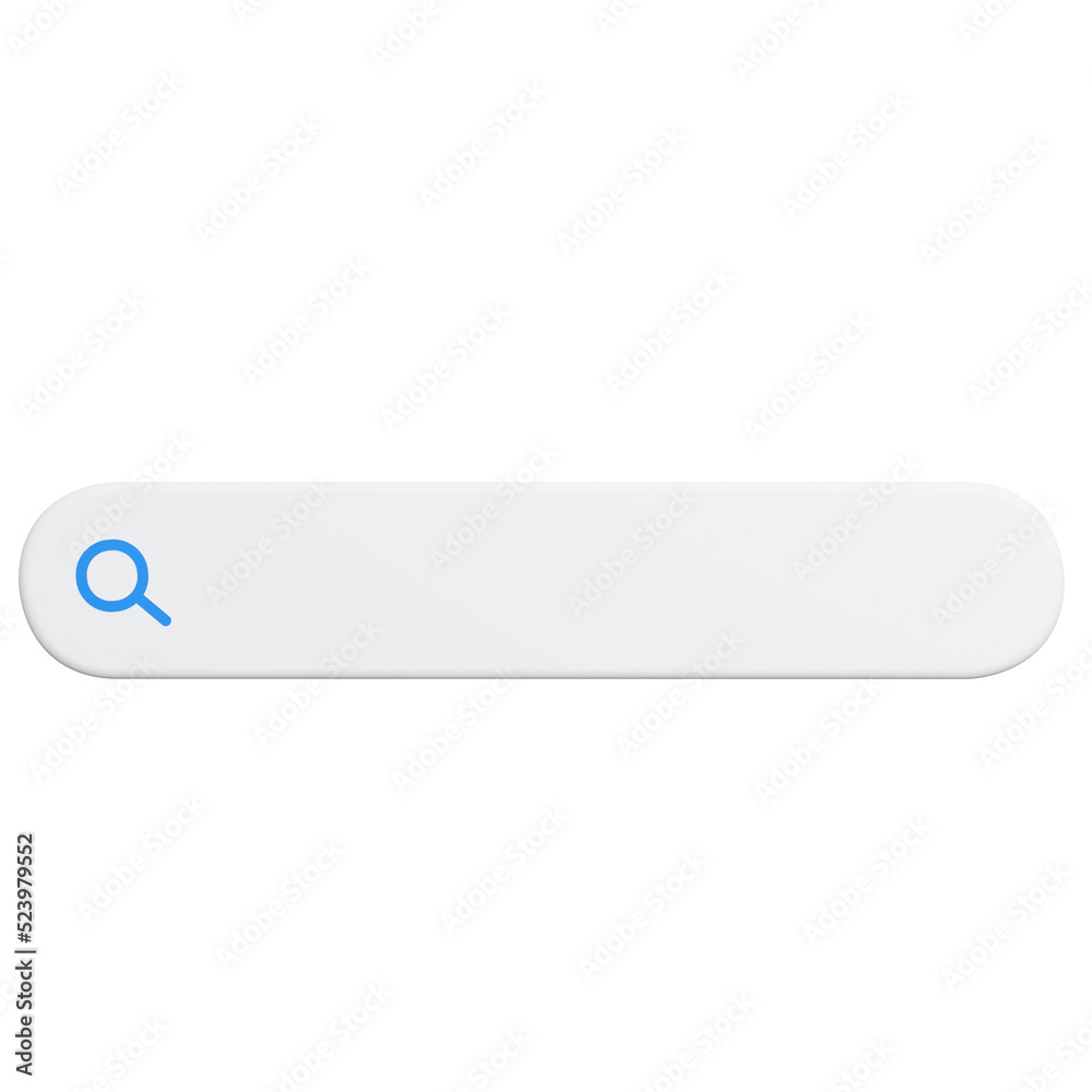 Search bar on transparent background. 3D Illustration Search bar on transparent background. 3D Illustration