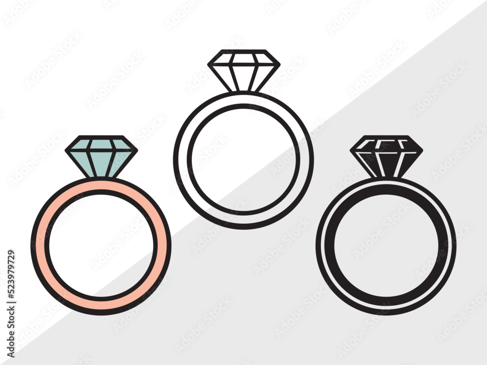 Engagement Ring Clipart SVG Diamond Ring Svg Wedding Ring Svg