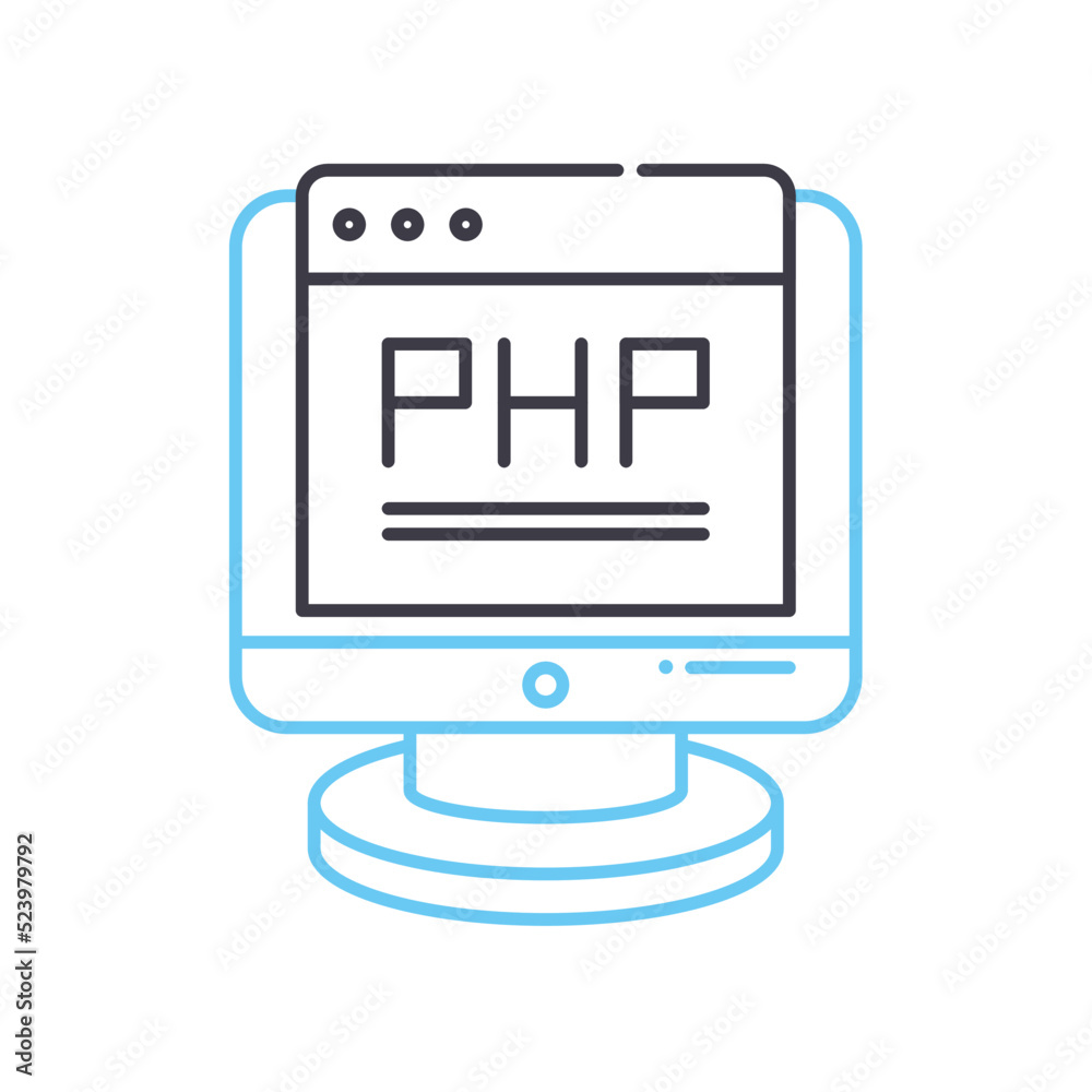 php line icon, outline symbol, vector illustration, concept sign php line icon, outline symbol, vector illustration, concept sign