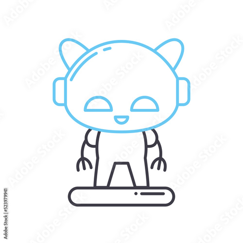 personal droid line icon, outline symbol, vector illustration, concept sign