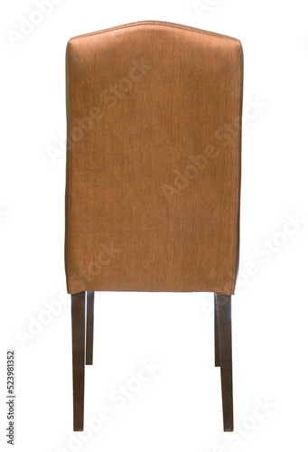 back view of fabric chair isolated with clipping path