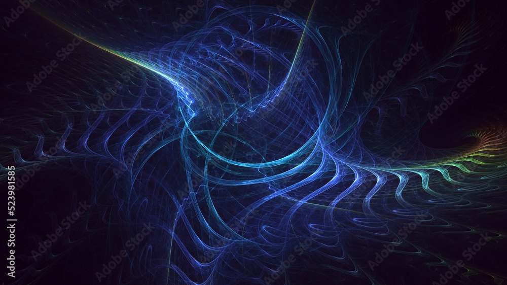 Obraz premium 3D rendering abstract multicolor fractal light background