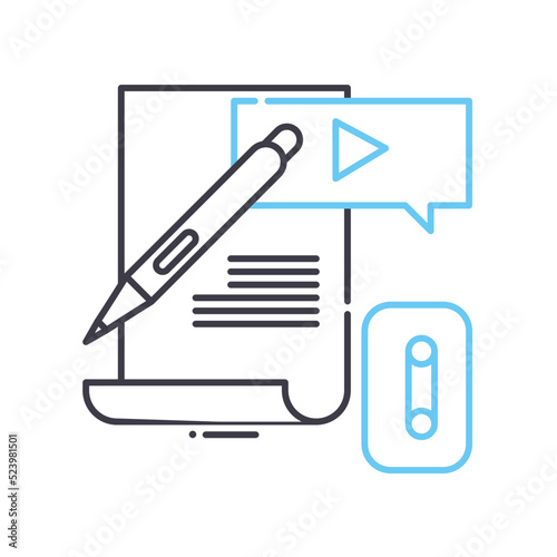 press kit line icon, outline symbol, vector illustration, concept sign